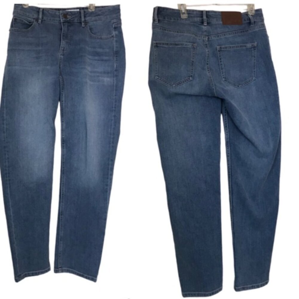 Roots Straight Leg Mid Rise Jeans Zip Fly Boot Pockets Cotton Stretch Denim 26